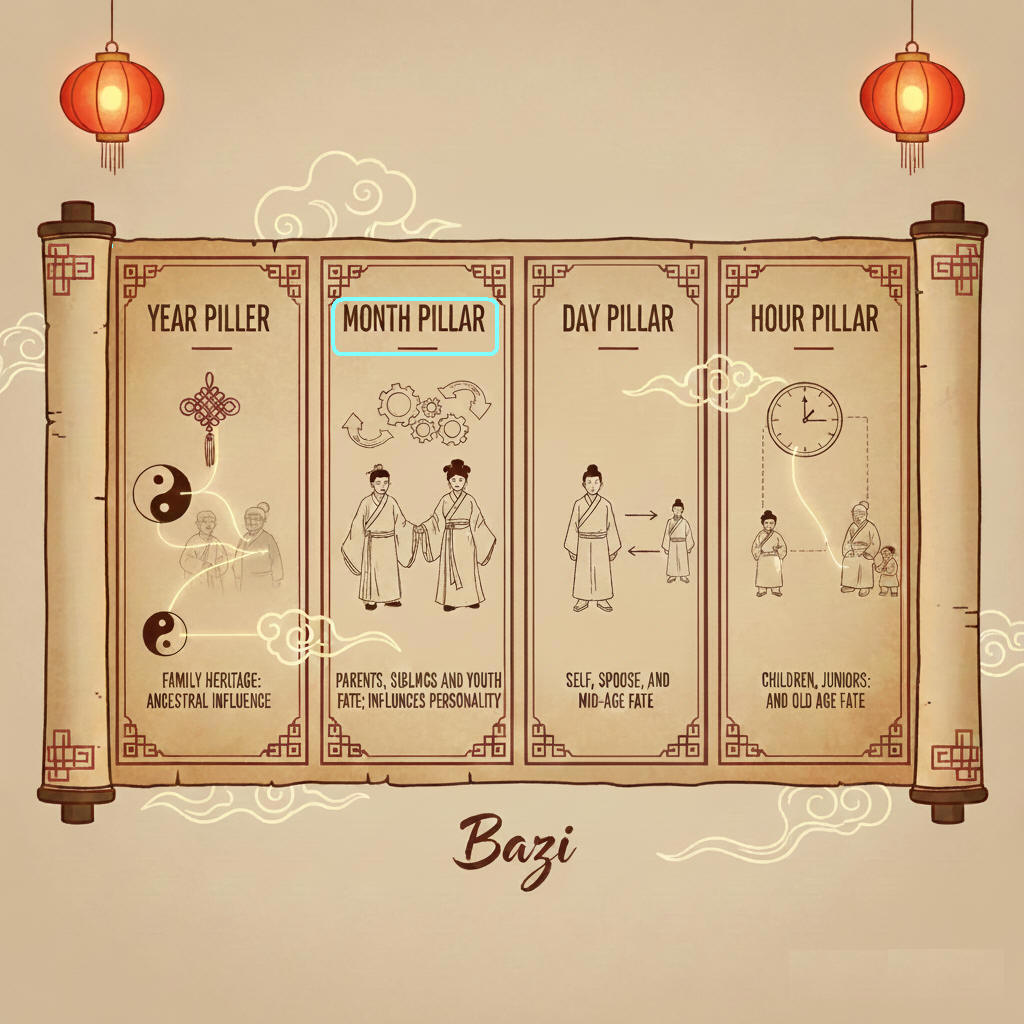 Inner Moon and Emotional Core: A Deep Dialogue Between BaZi Month Pillar and Moon Sign