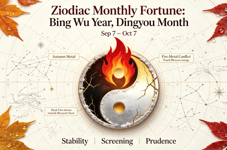 Zodiac Monthly Fortune: Bing Wu Year, Dingyou Month (Sep7 – Oct 7)